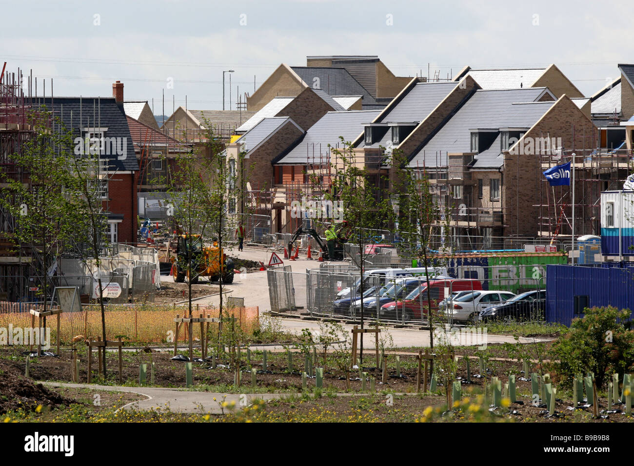 New housing estate being built by builders Stock Photo Alamy