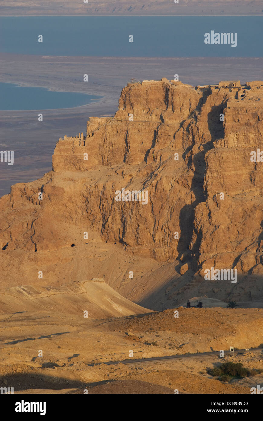 General view of Masada Archeological site Dead Sea Israel Stock Photo