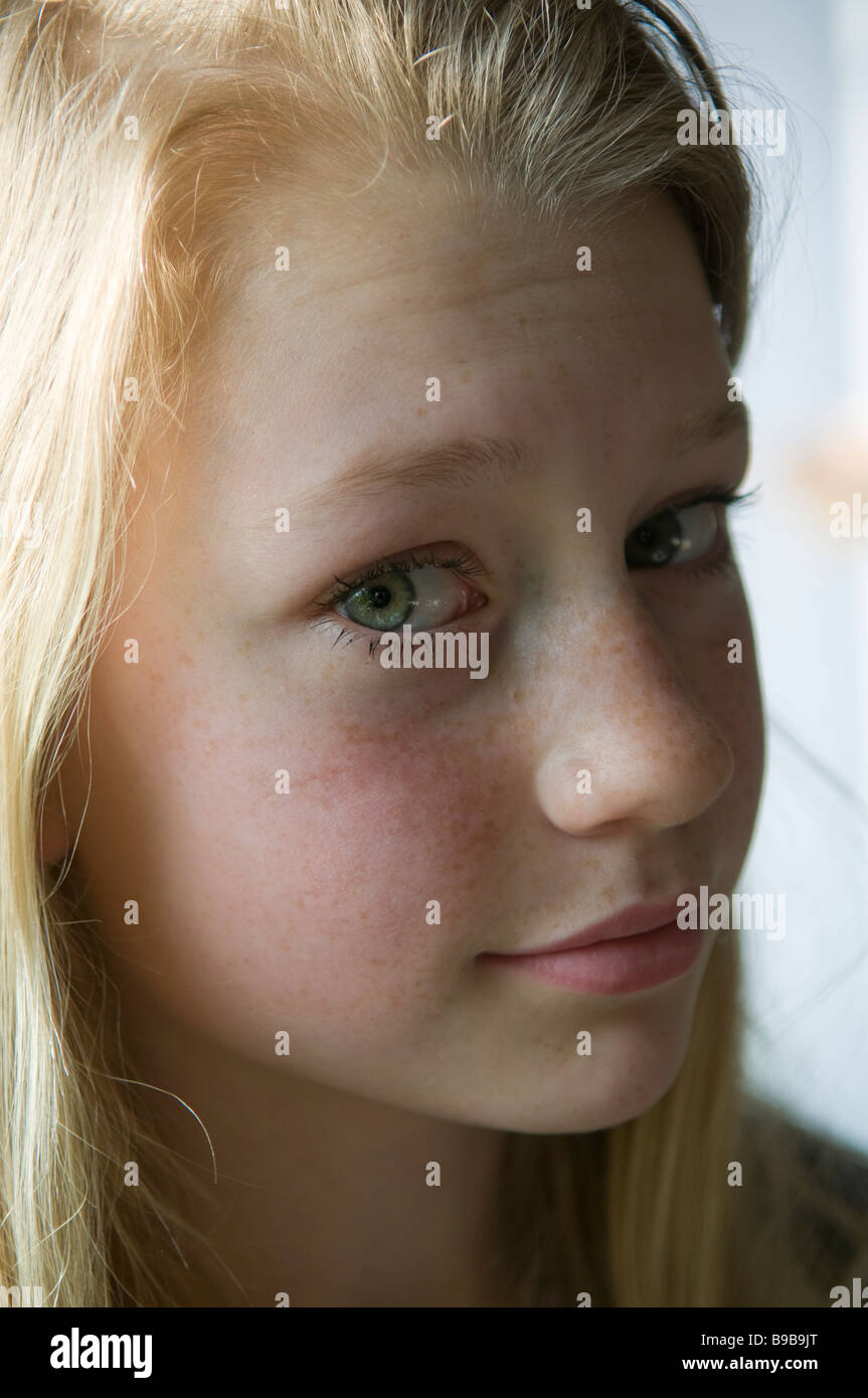 Young Girl Making Faces Stock Photo Alamy