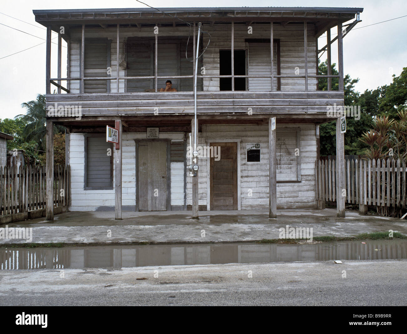 Traditional wooden house in the town of Corozal, Belize, Central