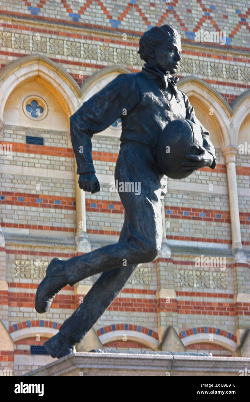 Statue of William Webb Ellis (1806 - 1872) outside Rugby School, Rugby, Warwickshire. Stock Photo