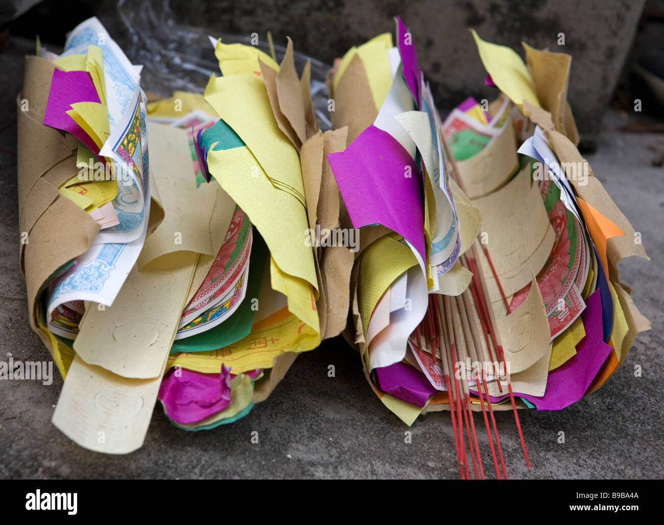 Hell notes to be burned during Qing Ming festival Stock Photo