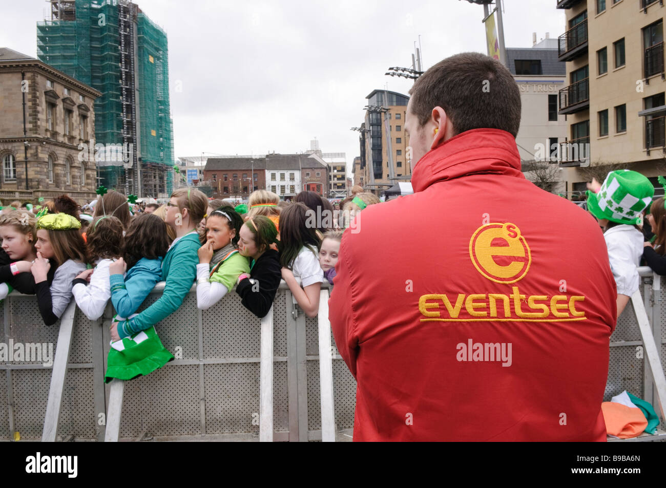 Eventsec security firm provides health, safety and security protection at a concert in Belfast, 2009. Stock Photo