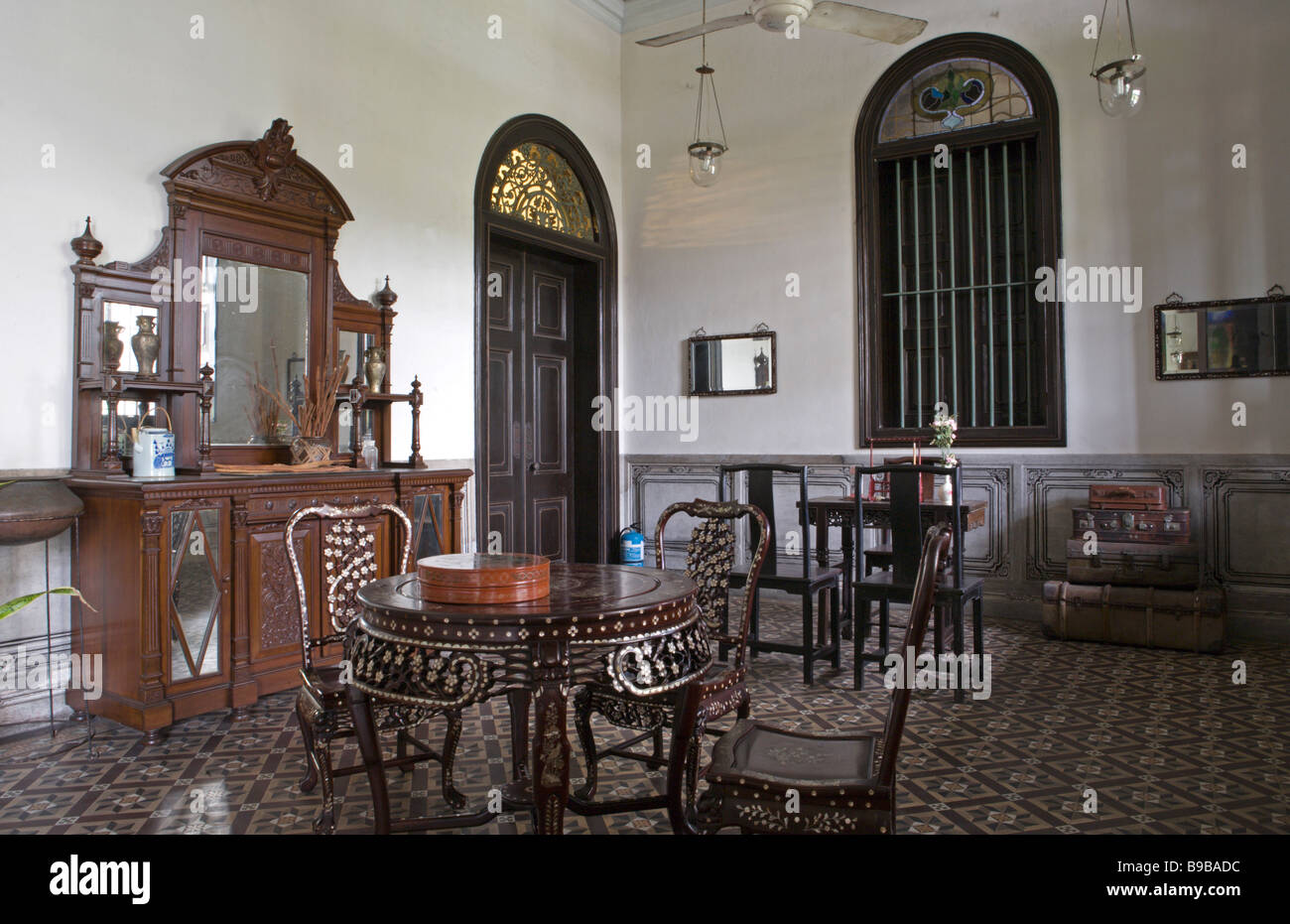 Interior, Cheong Fatt Tze Mansion, Penang, Malaysia Stock Photo