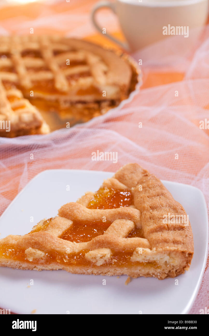 Crostata all'albicocca. Apricot crust tart Stock Photo