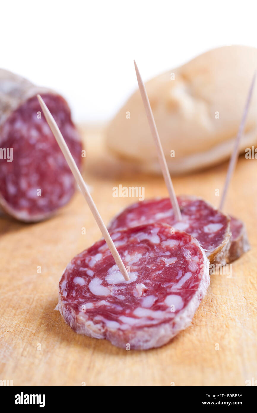 ITALIAN SALAME SLICED Stock Photo Alamy