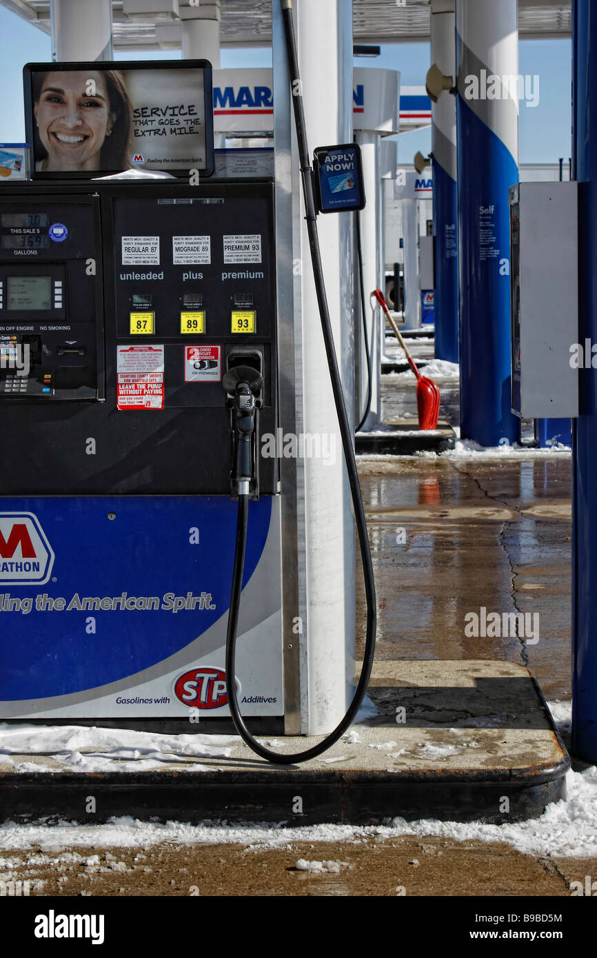 American gas station in Michigan USA Stock Photo Alamy