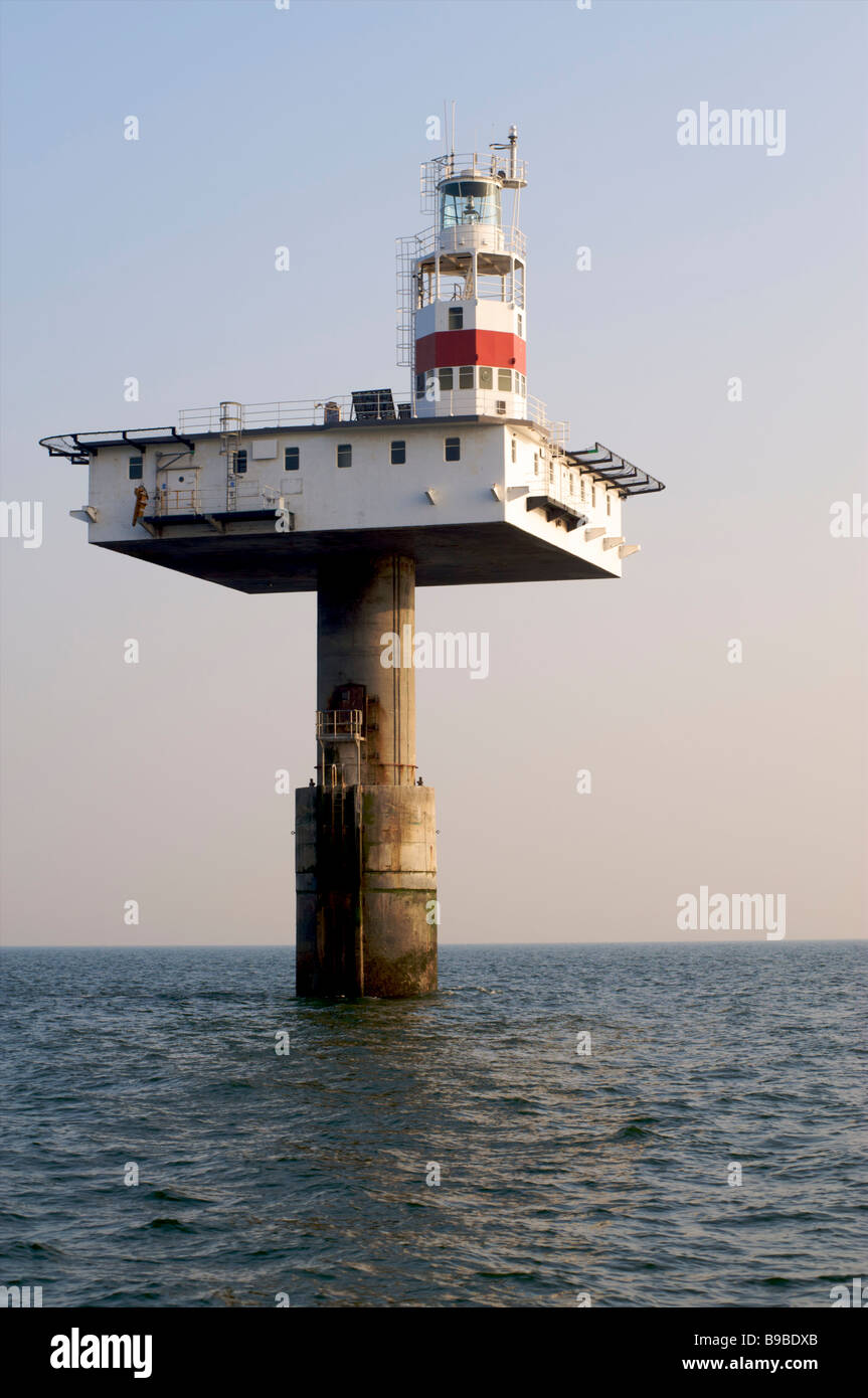 Royal Sovereign offshore lighthouse operated by Trinity House, English Channel off Eastbourne, Sussex Stock Photo