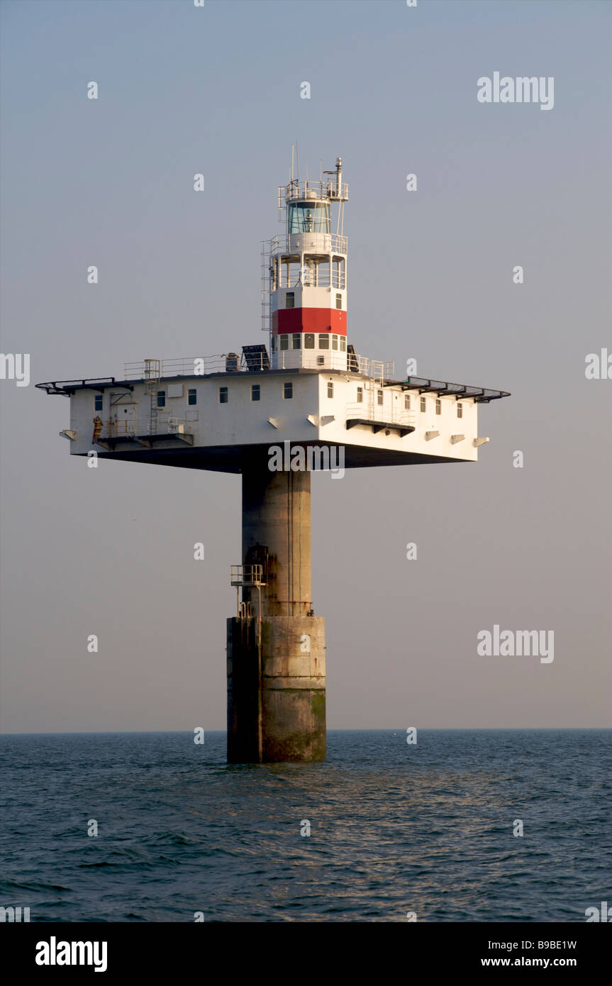 Royal Sovereign offshore lighthouse operated by Trinity House, English Channel off Eastbourne, Sussex Stock Photo