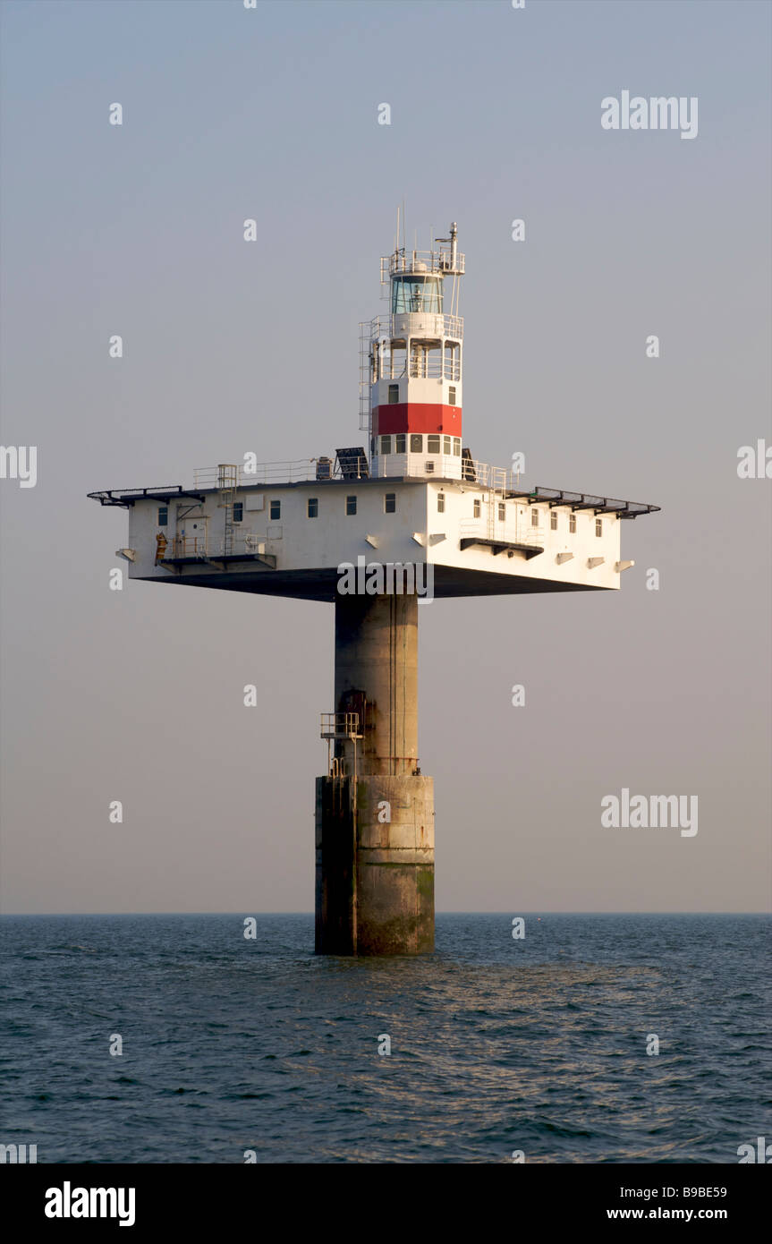 Royal Sovereign offshore lighthouse operated by Trinity House, English Channel off Eastbourne