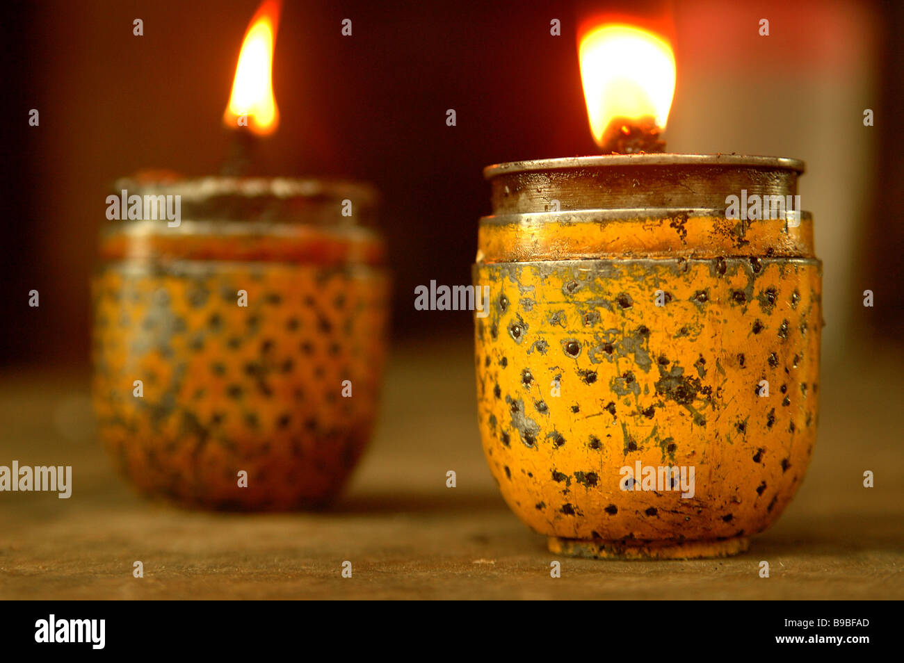 Candle bombs converted from BLU 3 cluster bombs in Ban Na Yhong Laos Stock Photo