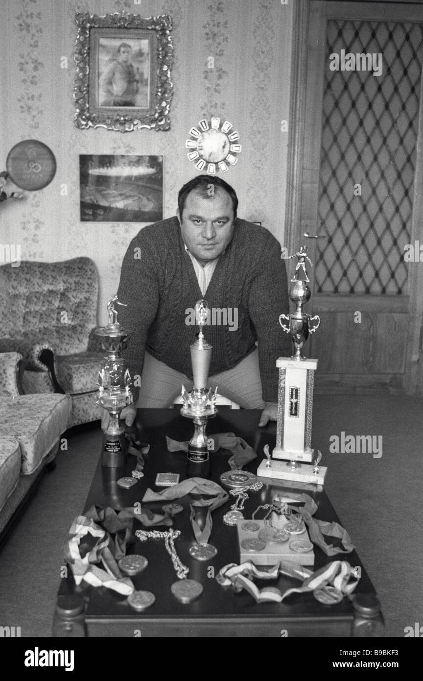 Levan Tediashvili four time world champion in free wrestling Stock