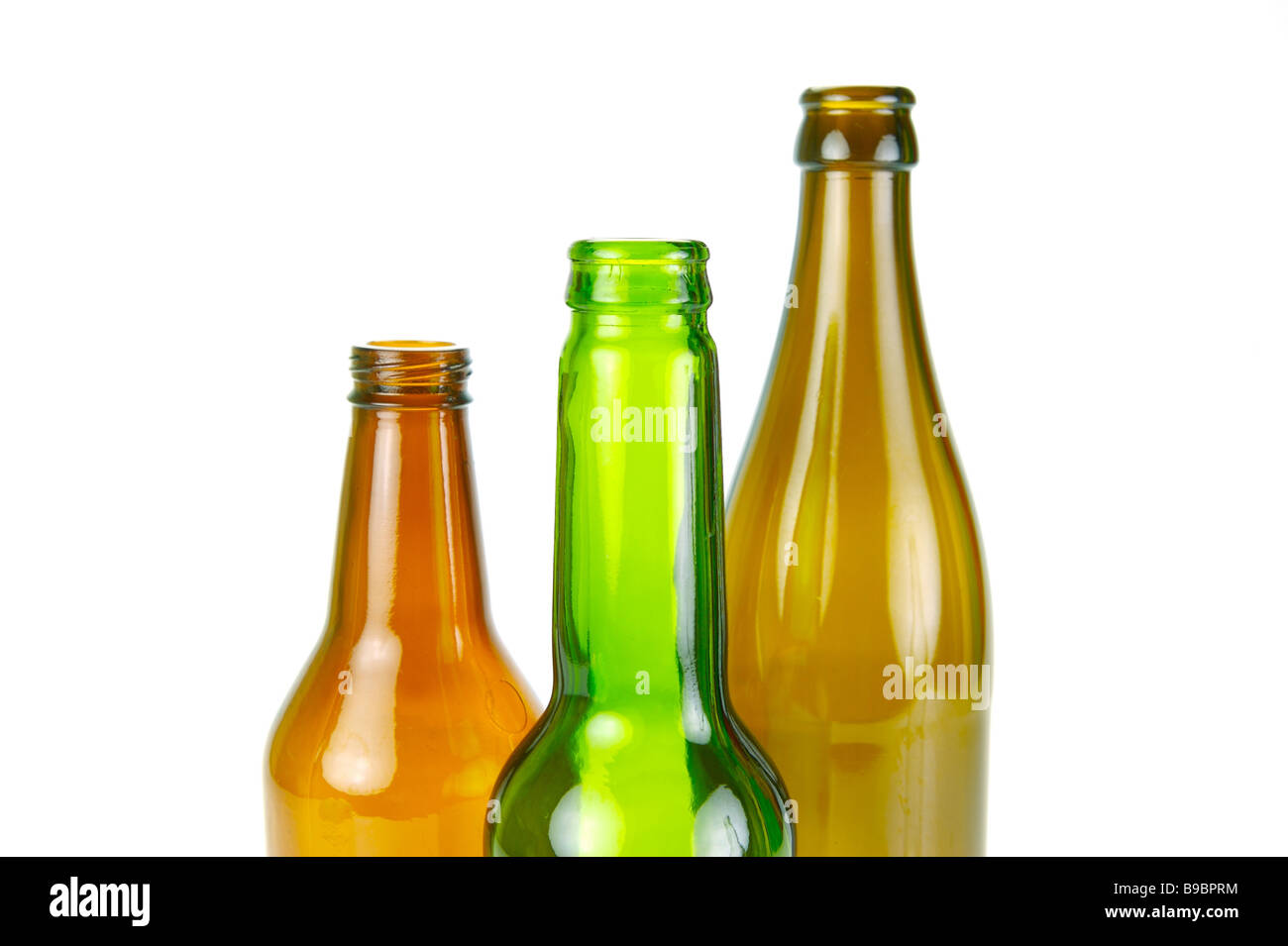 Empty beer bottles isolated against a white background Stock Photo Alamy