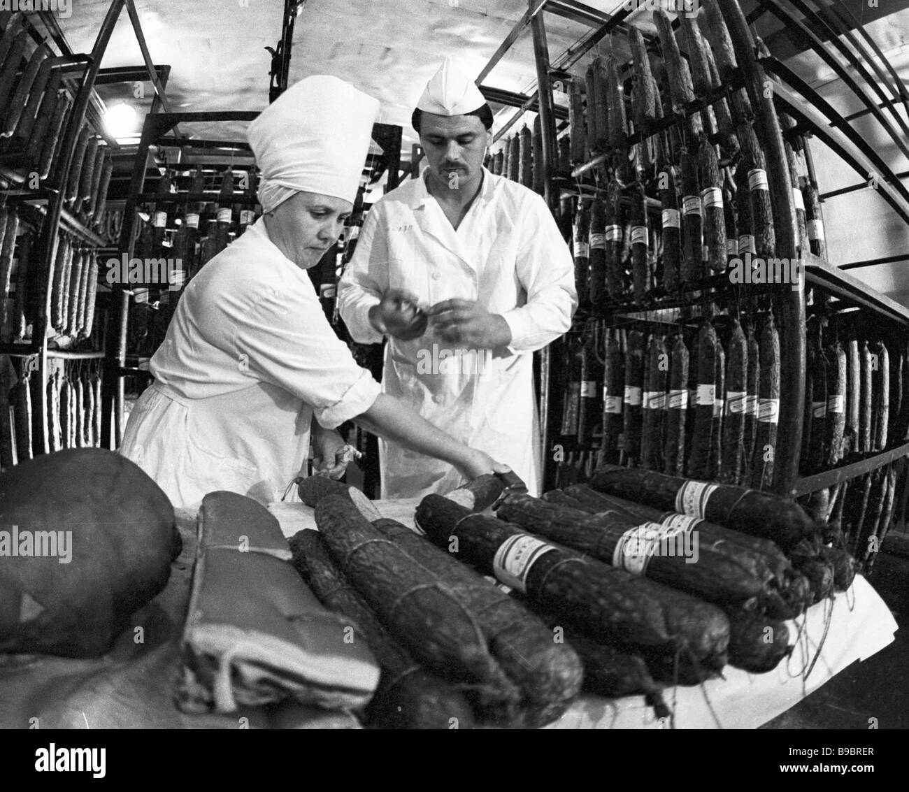 Assistants of the meat packing plant at the Medvedovskaya stanitsa in