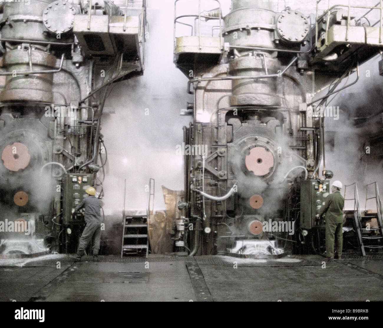 Open hearth furnaces in Kuibyshev V I Lenin metallurgical works Stock