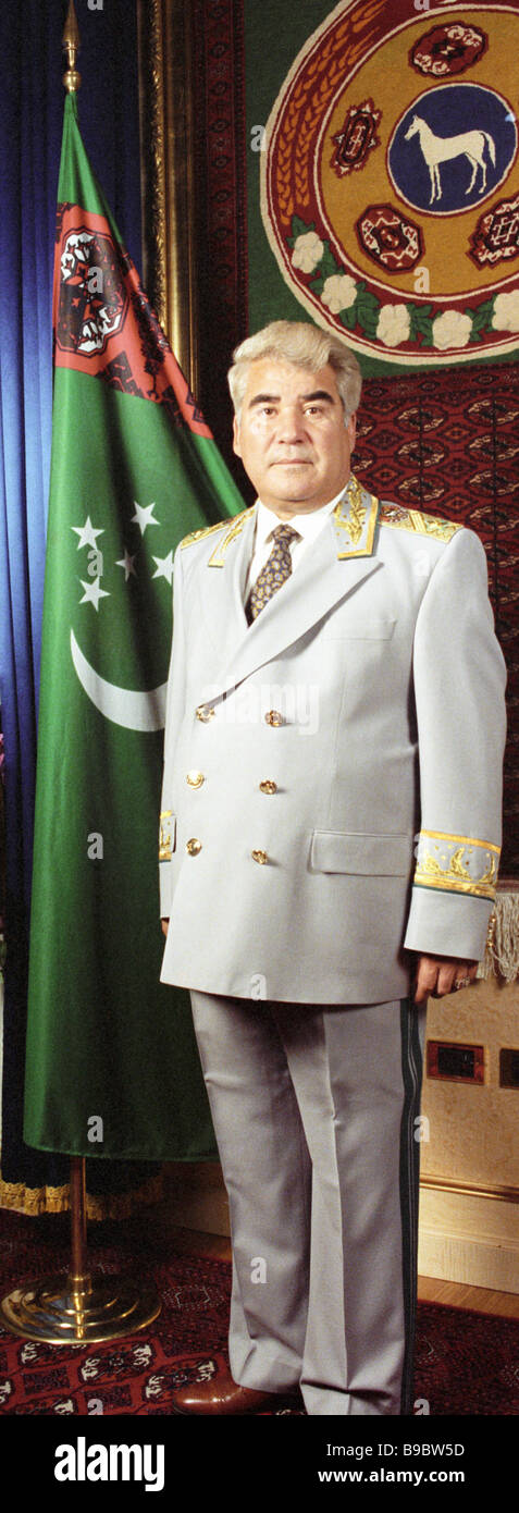 Алексей ниязов биография личная жизнь President of Turkmenistan Saparmurat Niyazov Stock Photo - Alamy