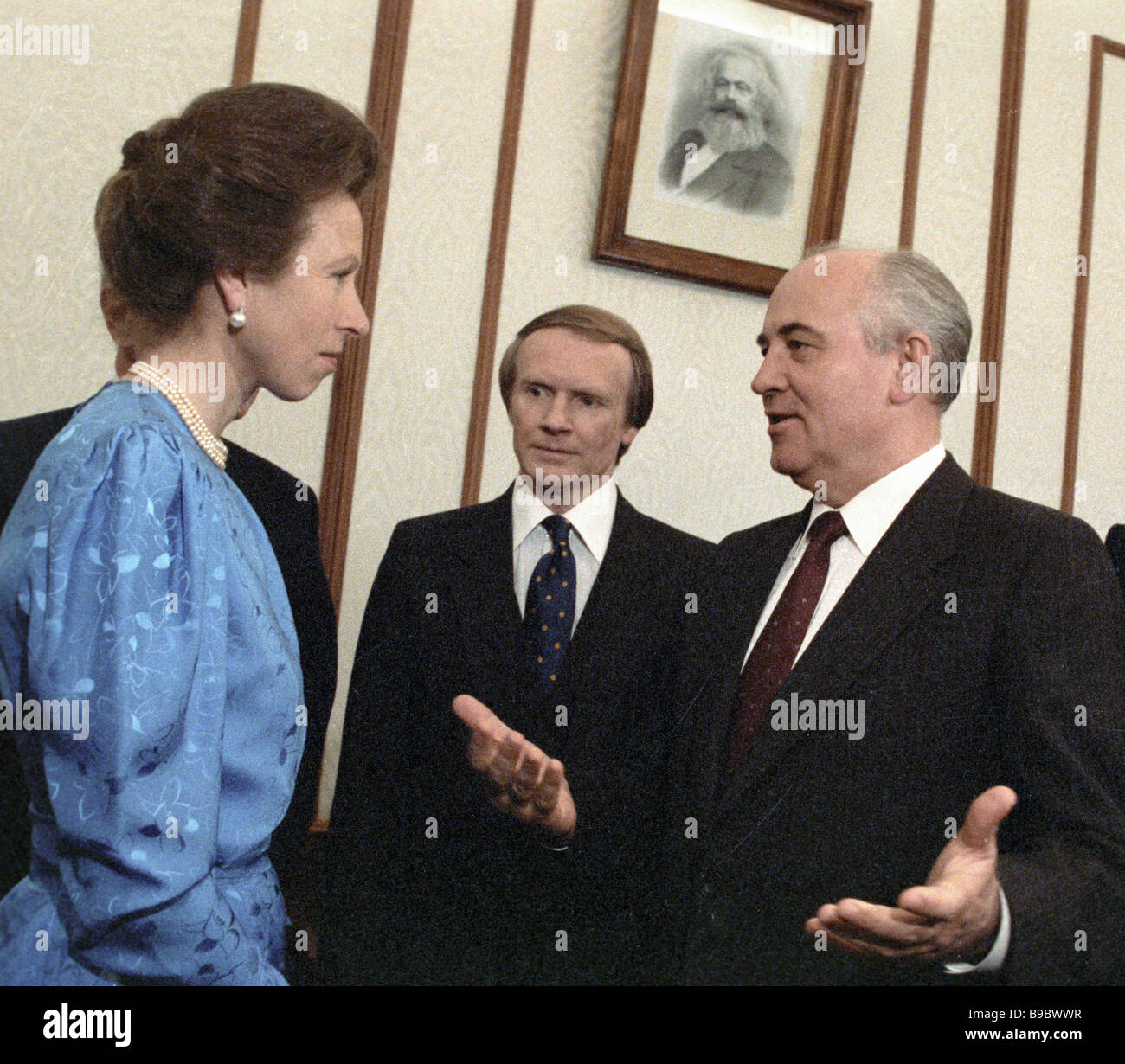 Soviet President Mikhail Gorbachev Foreground Right Received Princess Anne Left Daughter Of Her 