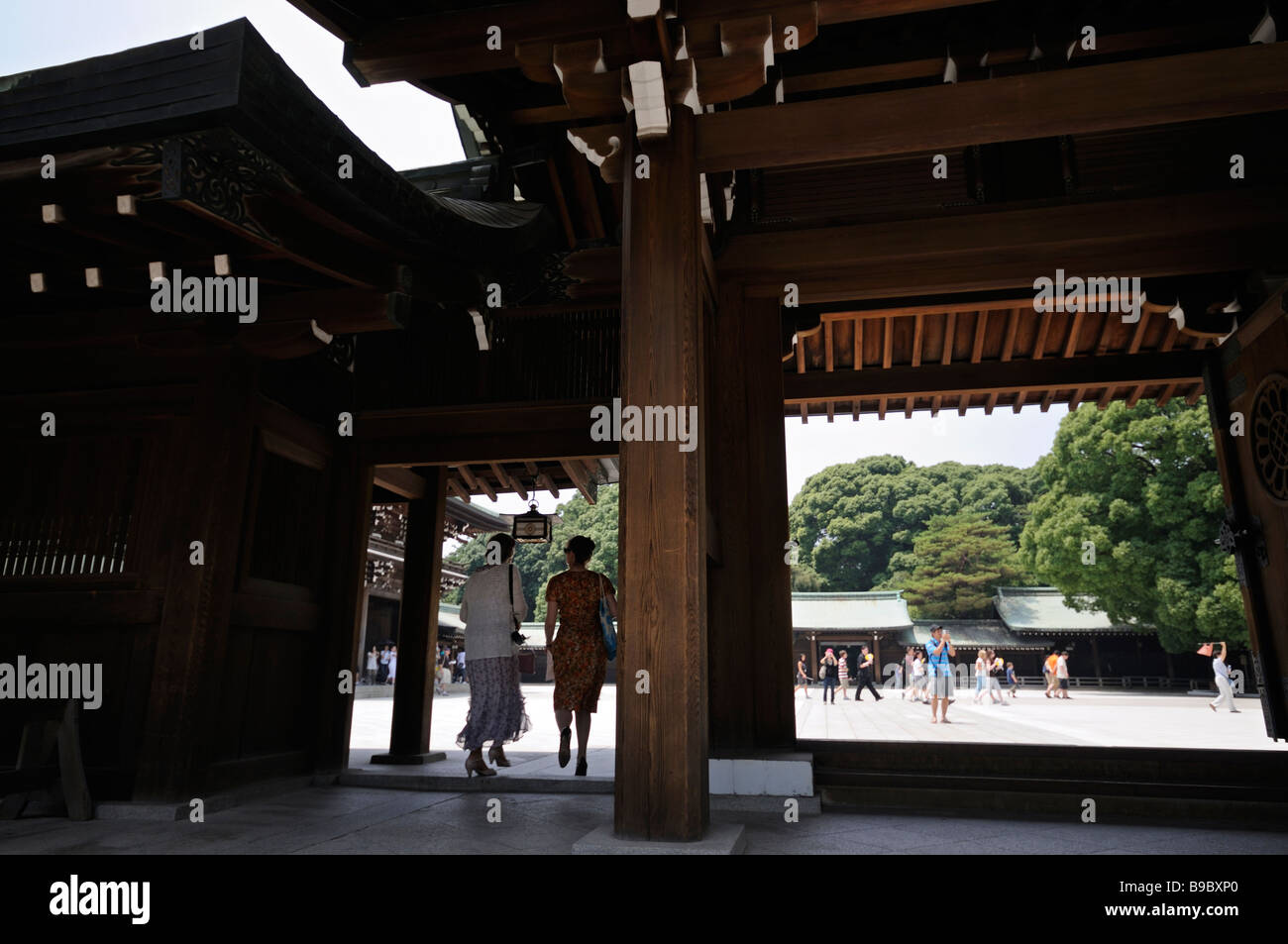 Access to main yard. Meiji Shrine complex. Yoyogi Park. Shibuya. Tokyo. Japan. Stock Photo