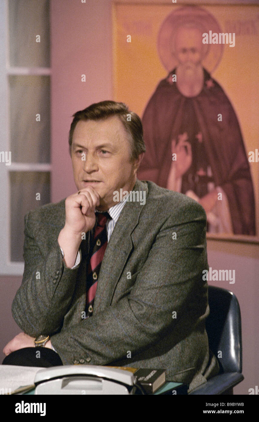 Director and host of Russky Dom TV program Alexander Krutov at the shooting  Stock Photo - Alamy