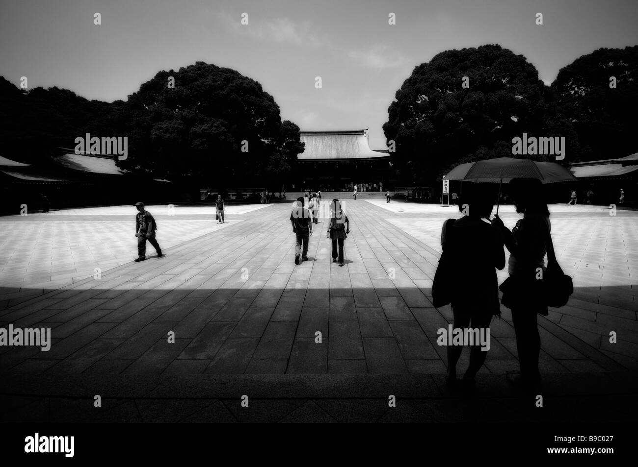 Main yard of Meiji Shrine complex. Yoyogi Park. Shibuya. Tokyo. Japan. Stock Photo