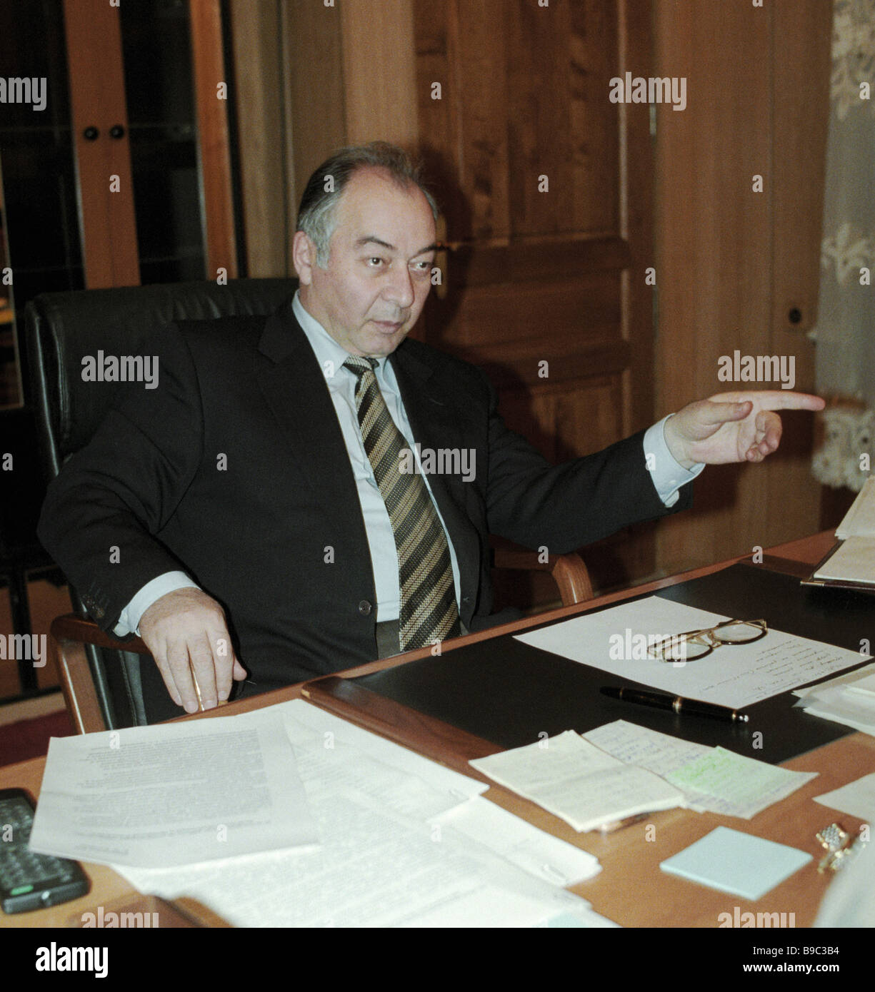 Doku Zavgayev Prime Minister of Chechnya in his office Stock Photo - Alamy