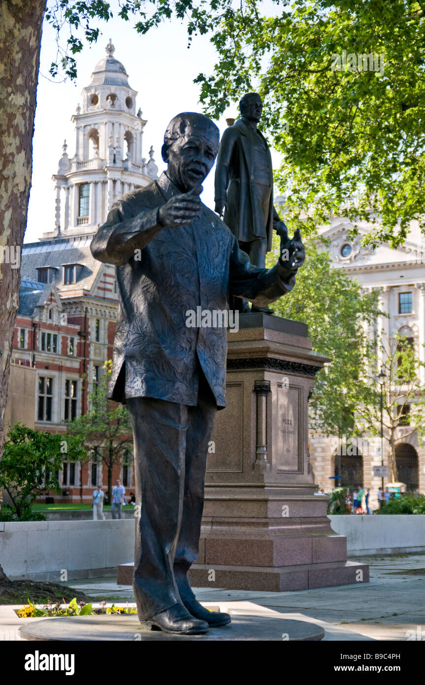 Statue of Nelson Mandela in Parliament Square, London Stock Photo Alamy