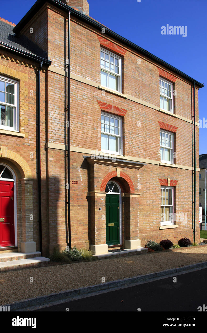 New houses part of the Poundbury estate nr Dorchester Dorset designed