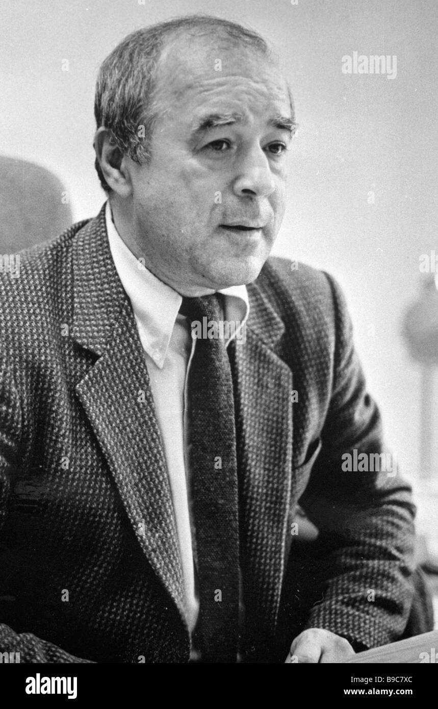 Ogonyok magazine editor in chief soviet writer vitaly korotich stock image