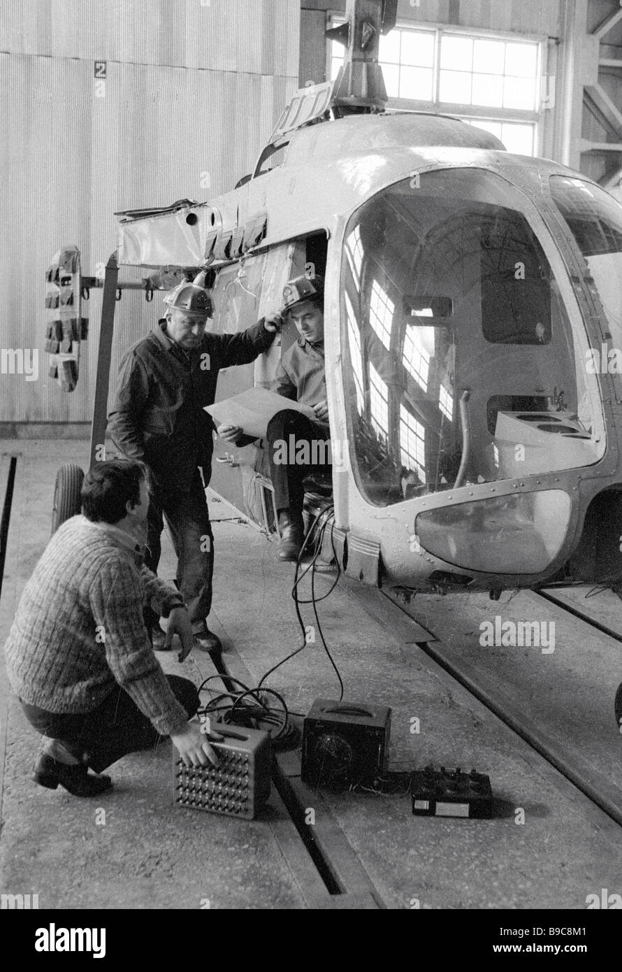 Testing KA 126 helicopter at the Moscow helicopter works Stock Photo ...
