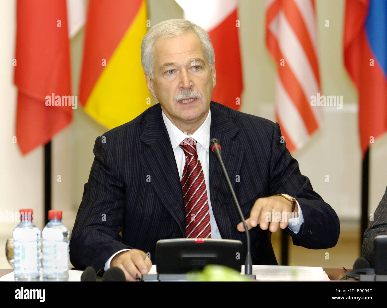 State Duma Speaker Boris Gryzlov addressing the plenary meeting of G8 ...