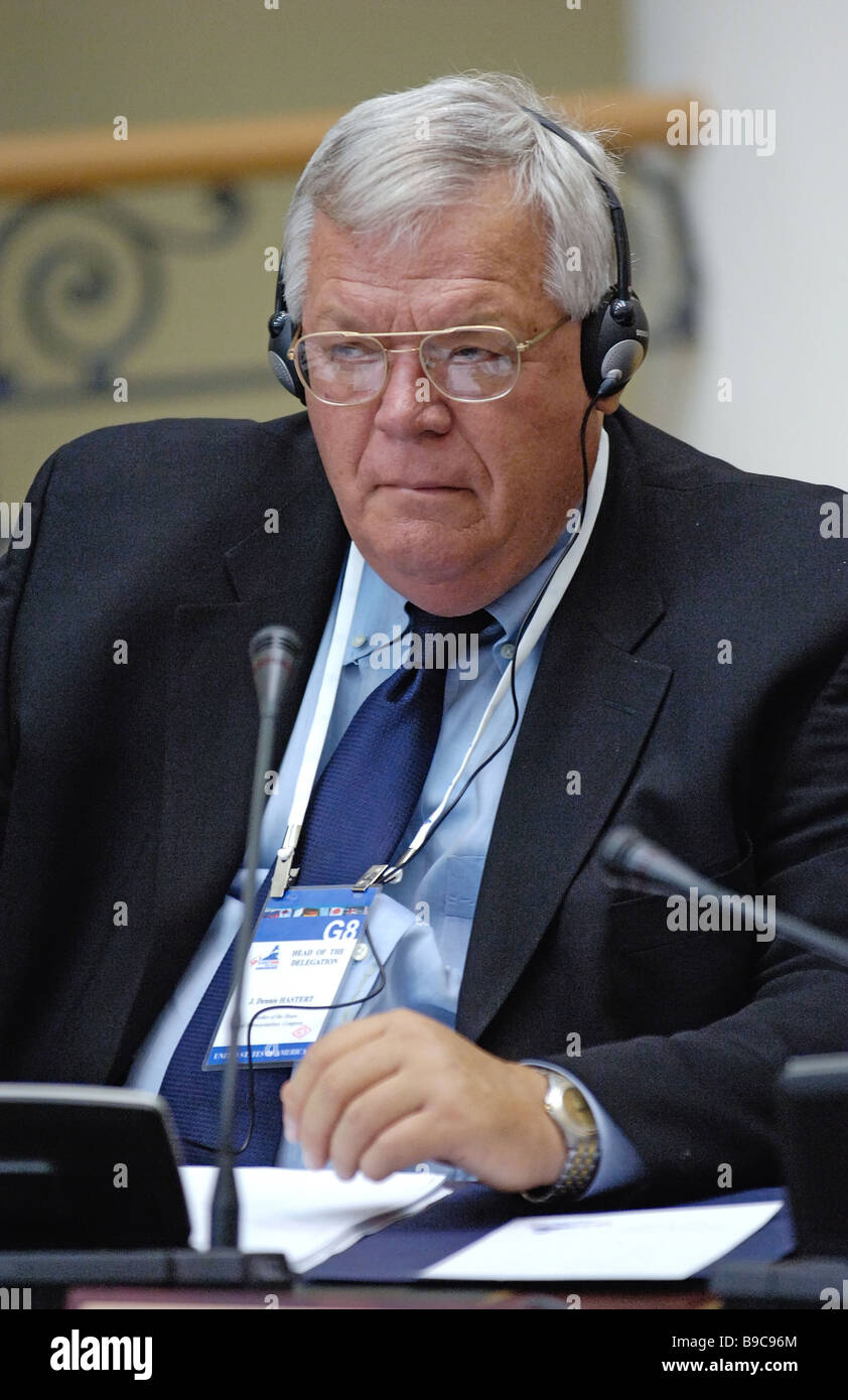 J Dennis Hastert speaker of the House of Representatives of the U S