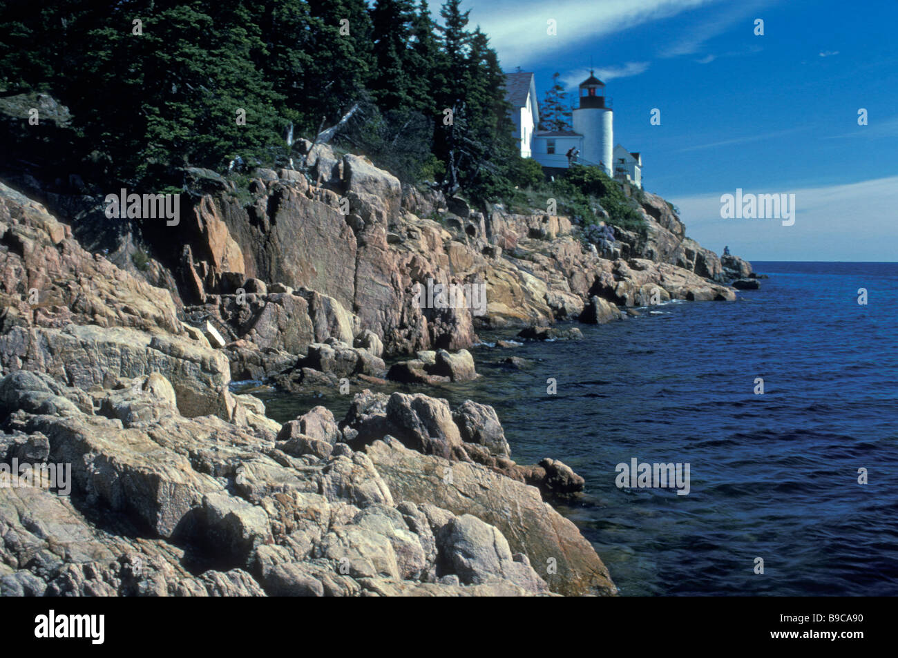 Mt. Desert Island Lighthouse at Bass Harbor Stock Photo - Alamy