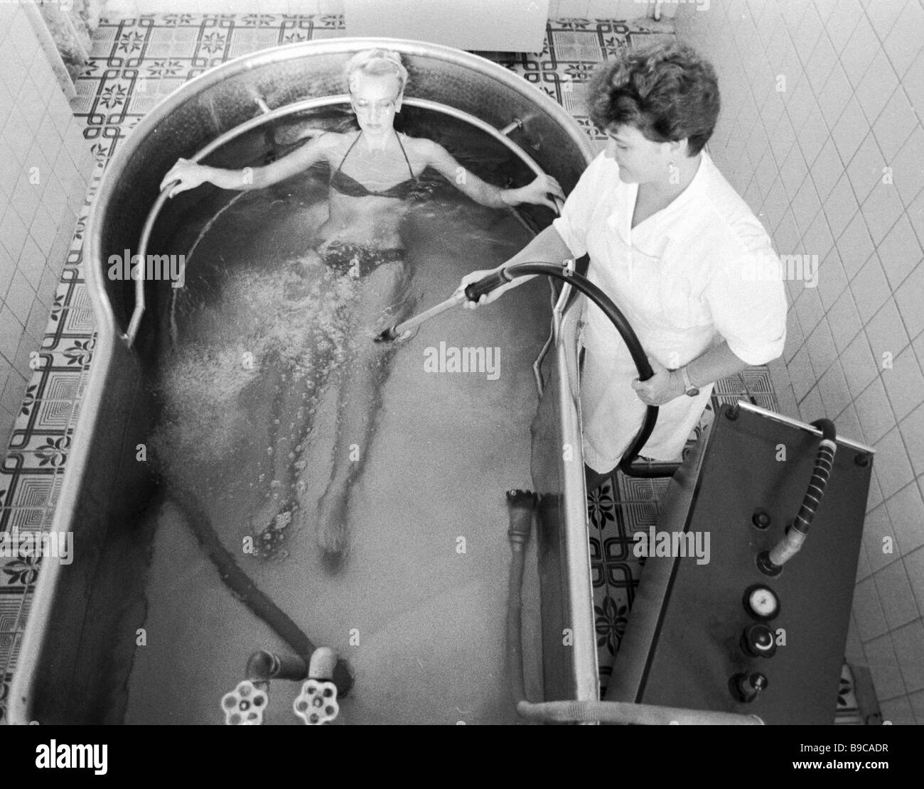 An underwater massage room at a cotton plant s after work sanatorium