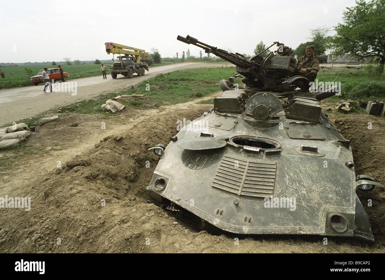 Shali Api 2 A checkpoint near Shali village Stock Photo - Alamy