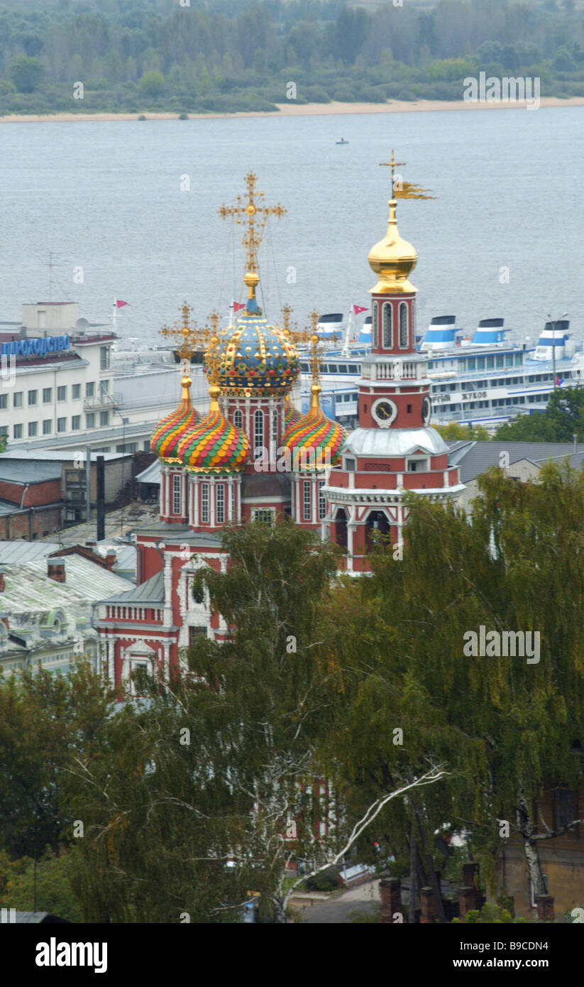 The Church of the Nativity on the Volga bank in Nizhny Novgorod Stock ...