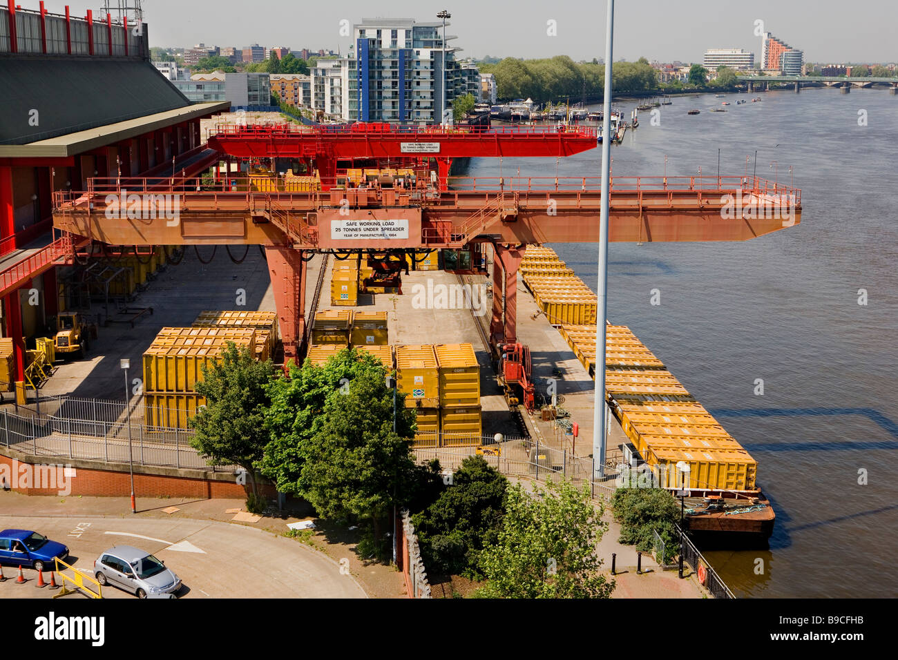 Barges collect rubbish from council processing plant and sail down the