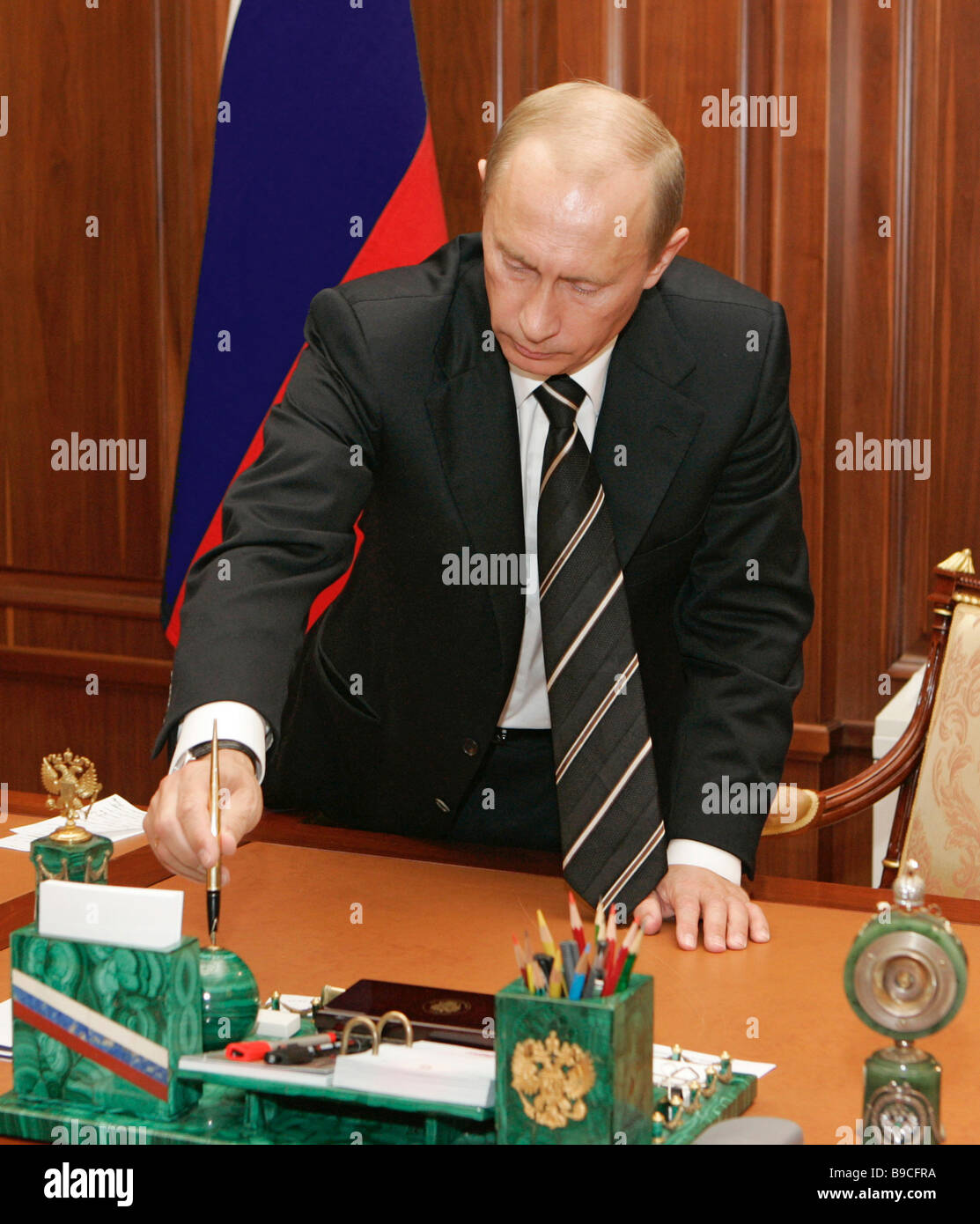 President Vladimir Putin in his study in the Kremlin Stock Photo - Alamy