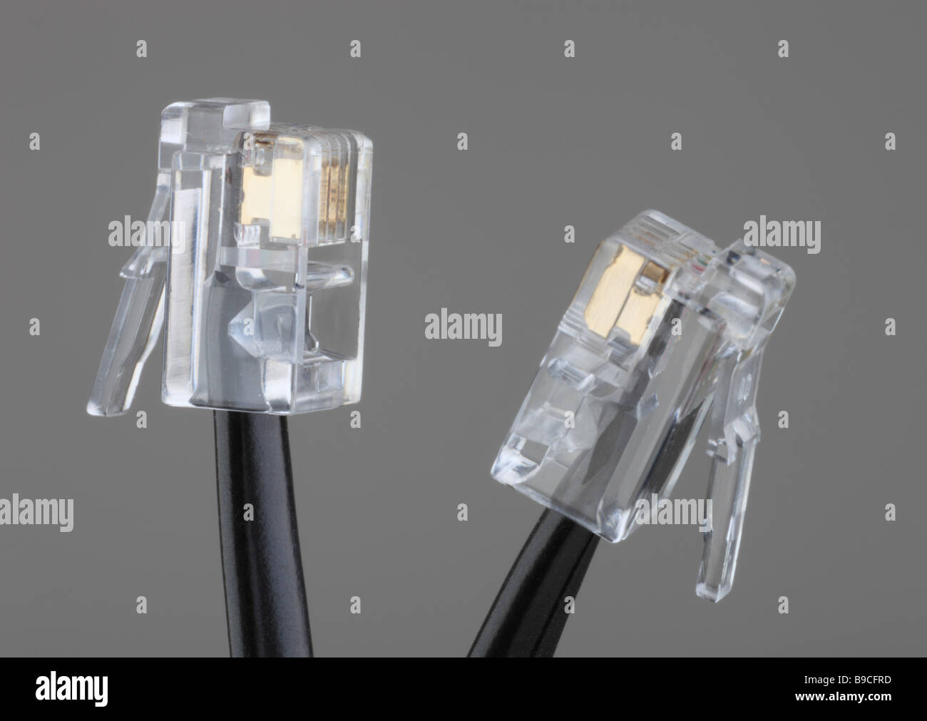 Connecting ends between a telephone and a handset Stock Photo Alamy