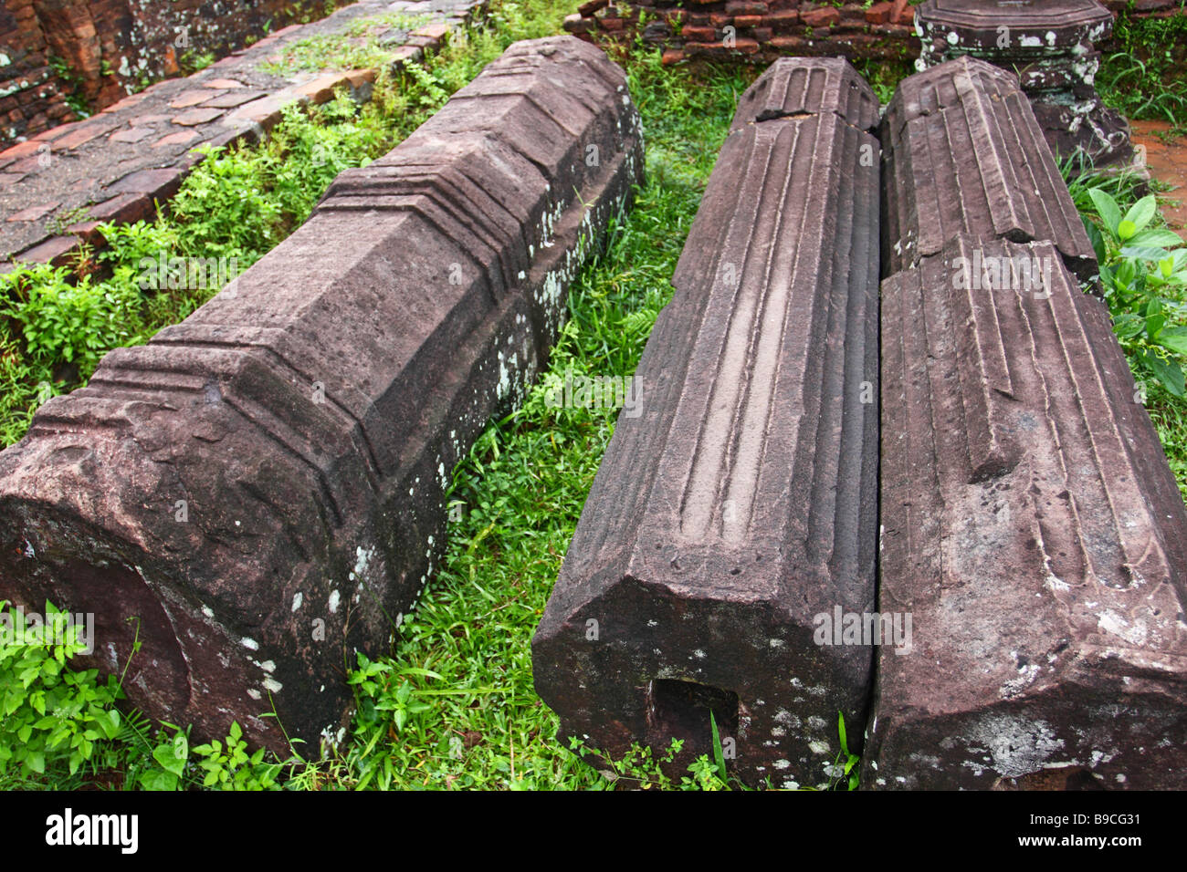 Ancient Ruins of temples at My Son, the capital of the Champa Kingdom near Hoi An. Vietnam Stock Photo