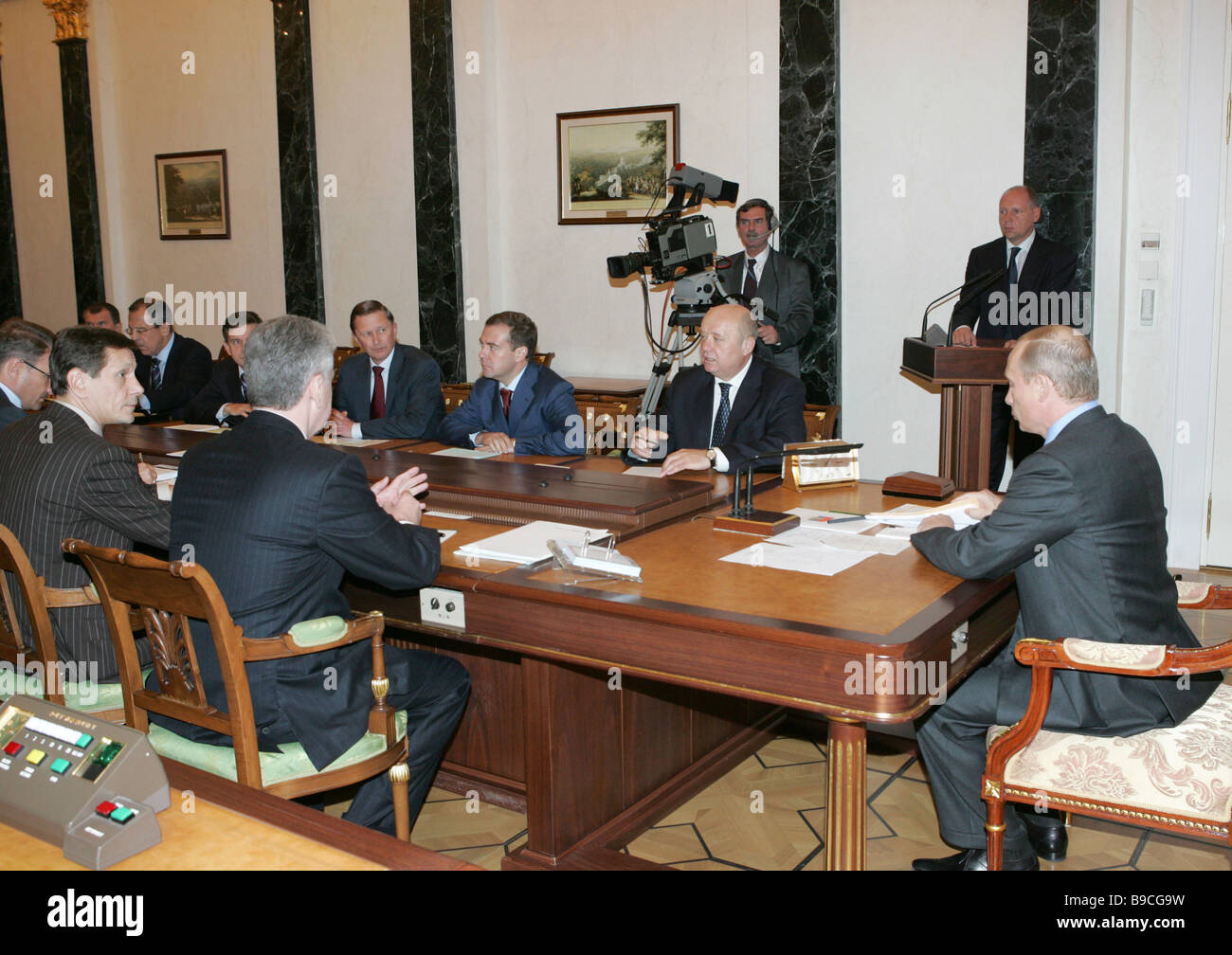 President Putin Chairs Meeting Stock Photos & President Putin