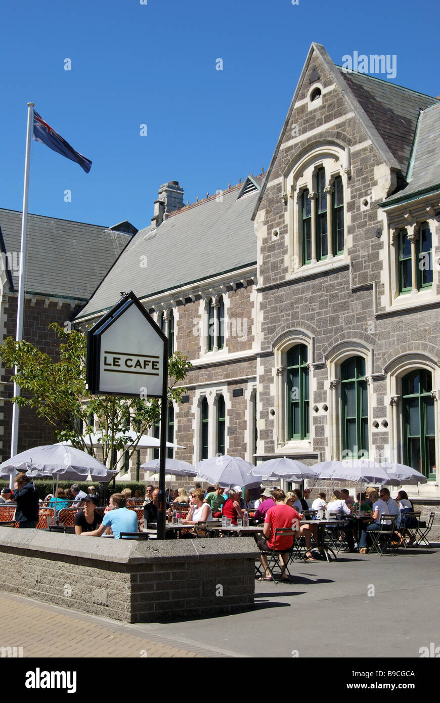 Le Cafe, Christchurch Arts Centre, Worcester Boulevard, Christchurch, Canterbury, New Zealand Stock Photo