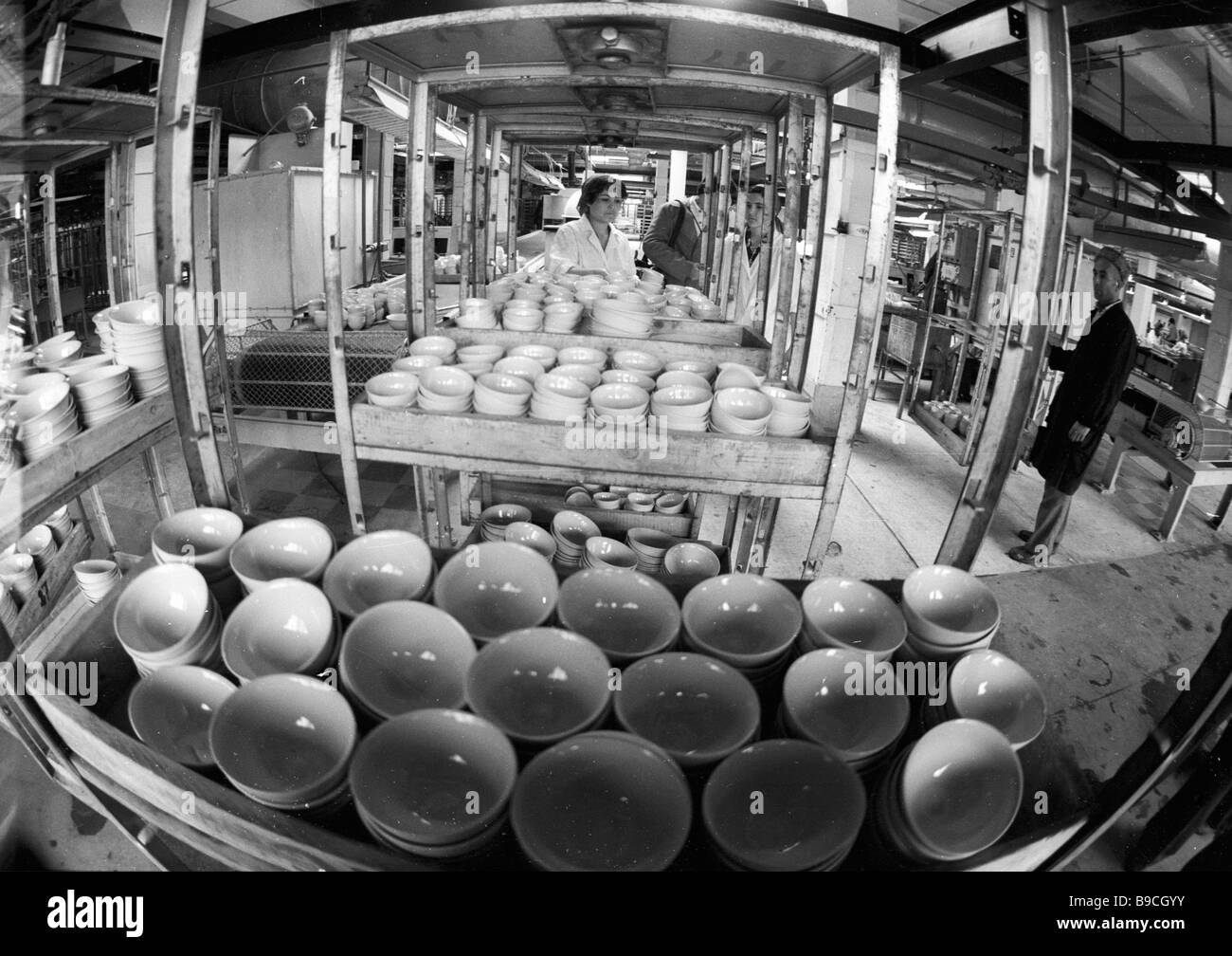 The tableware glazing shop of the Tursun Zade Porcelain Factory Stock