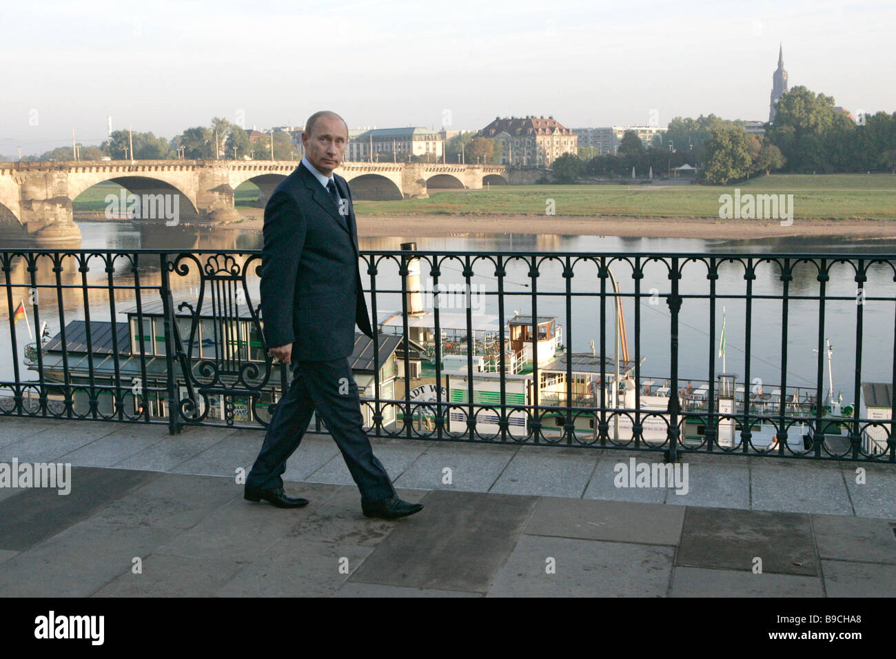 Russian President Vladimir Putin Taking A Walk In The Morning Along Stock Photo Alamy