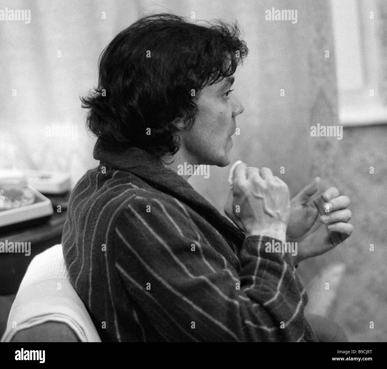 Honored Artist of the RSFSR Konstantin Raikin before the curtain rises ...