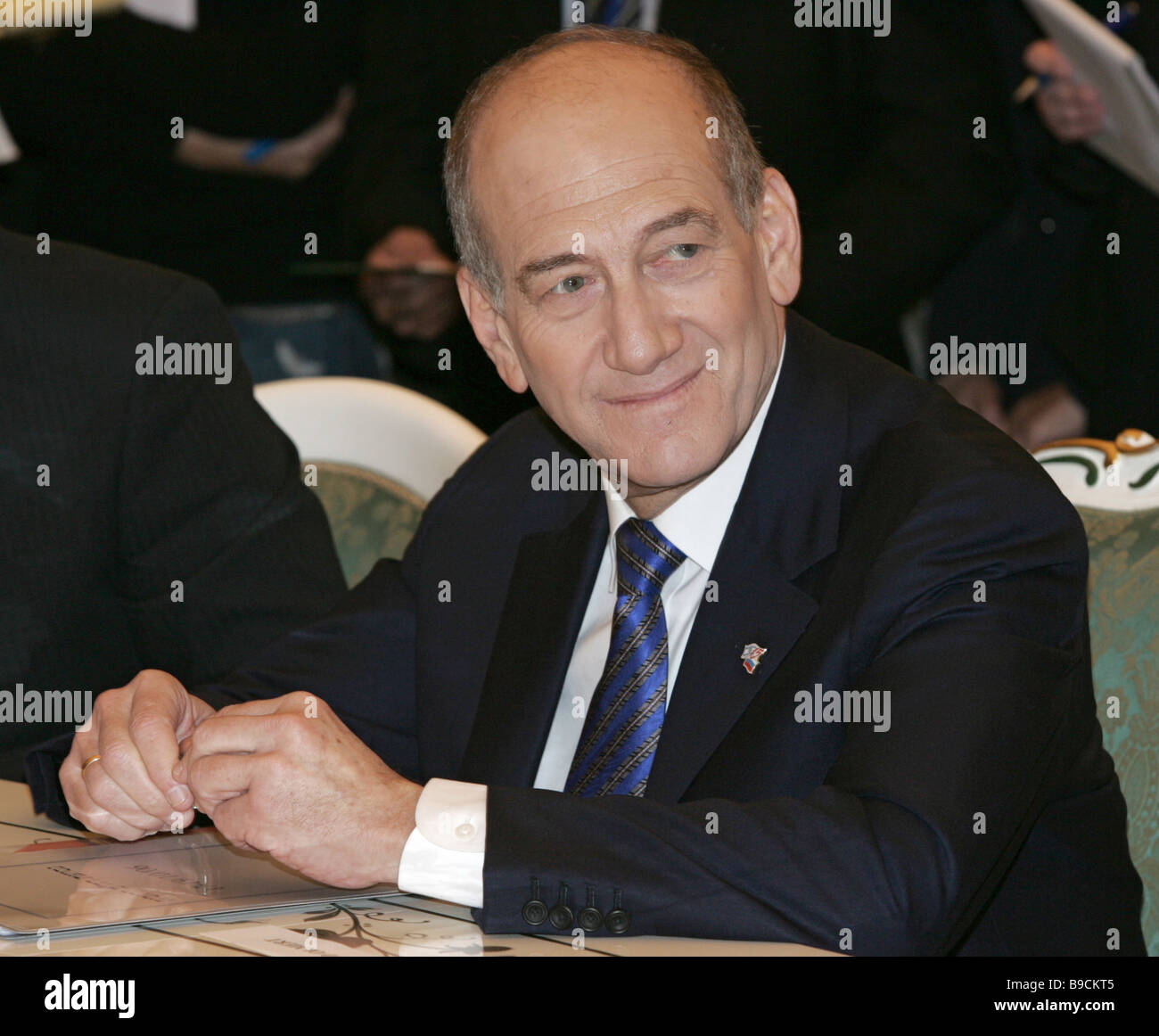 Ehud Olmert Israeli Prime Minister at the negotiation table in the 