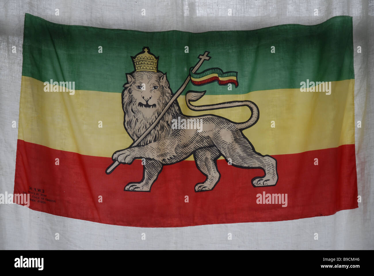 Royal Ethiopian flag also used by Rastafarian community Stock Photo