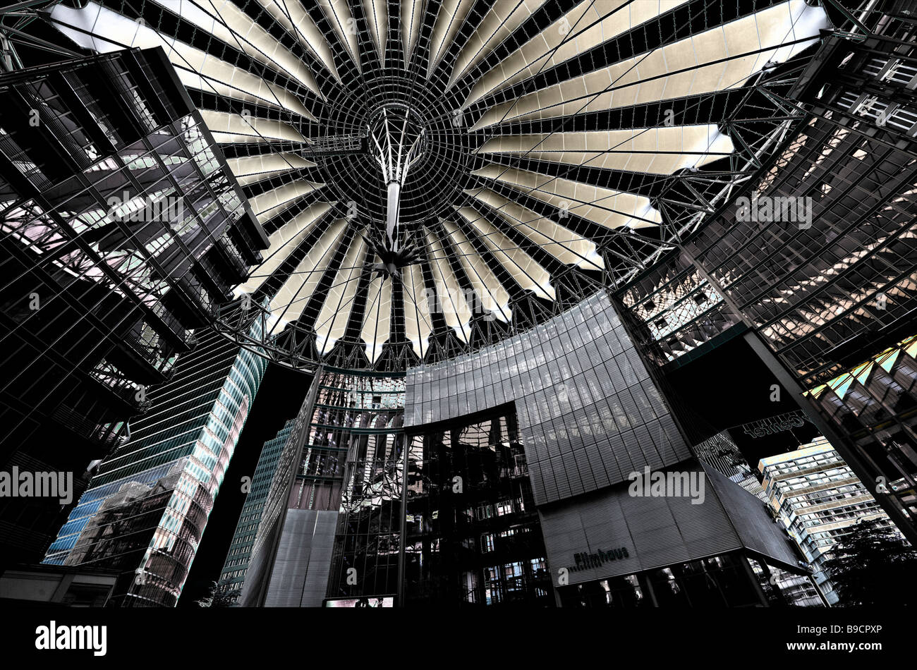 Abstract Potsdamerplatz and Reichstag, Berlin Stock Photo