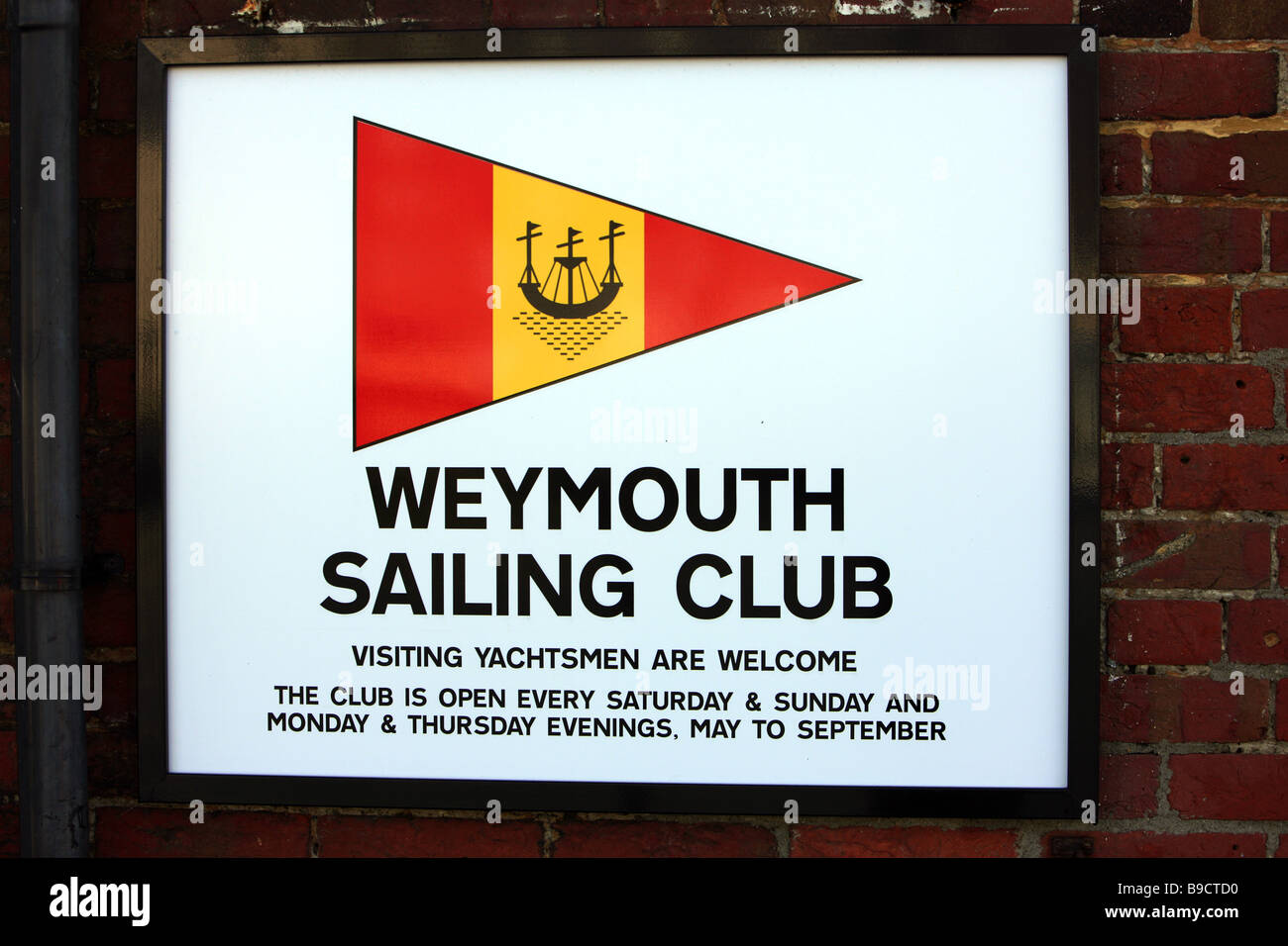 Weymouth sailing Club House sign Stock Photo Alamy