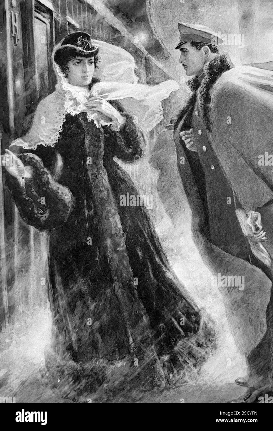 Alexander Samokhvalov Anna and Vronsky s Encounter at the Bologoye