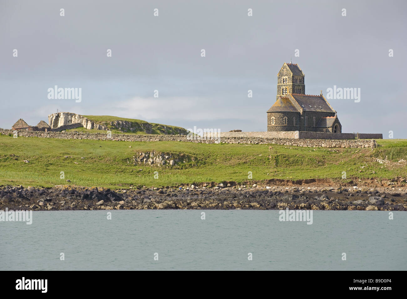 Saint Edwards chapel on Sanday, isle of Canna, Small Isles, Scotland. Stock Photo